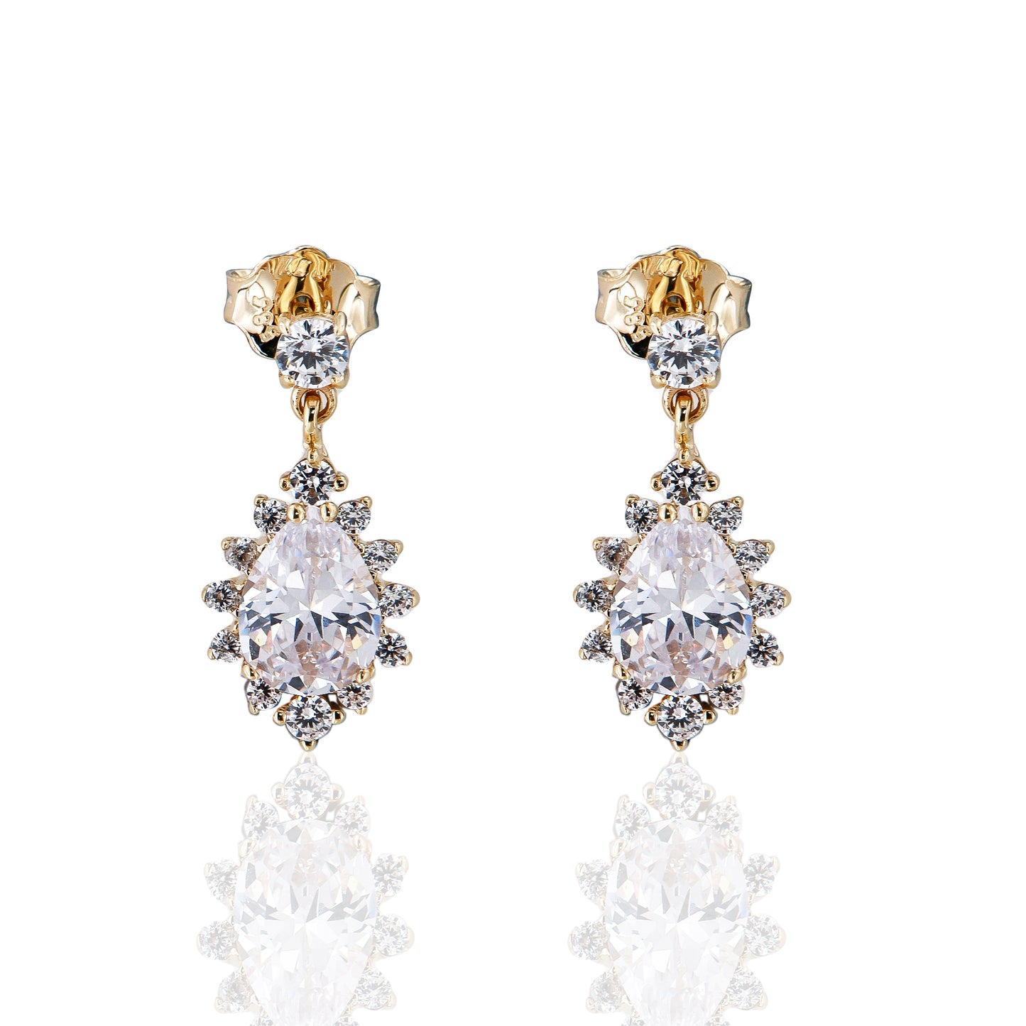 Σκουλαρίκι Αραιή Ροζέτα Δάκρυ