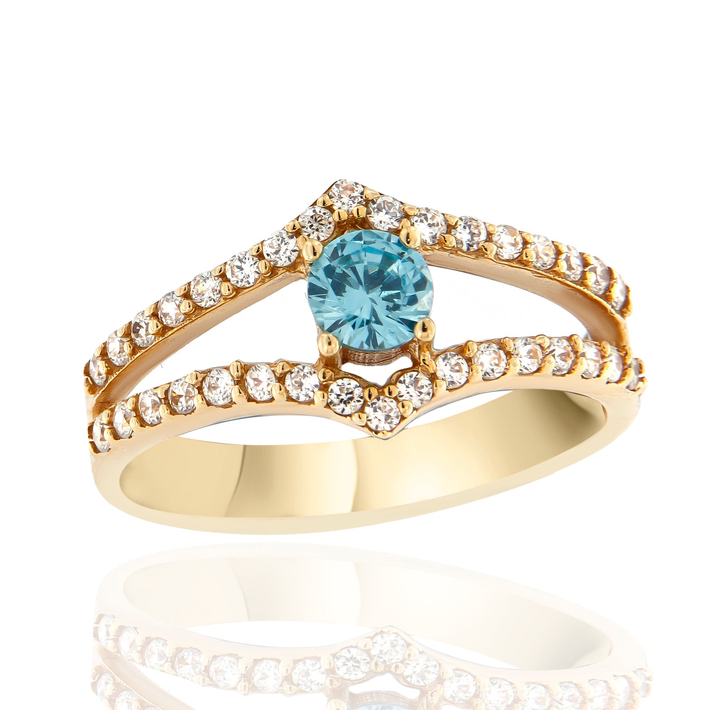 Δαχτυλίδι Διπλό Σειρέ με Πέτρα