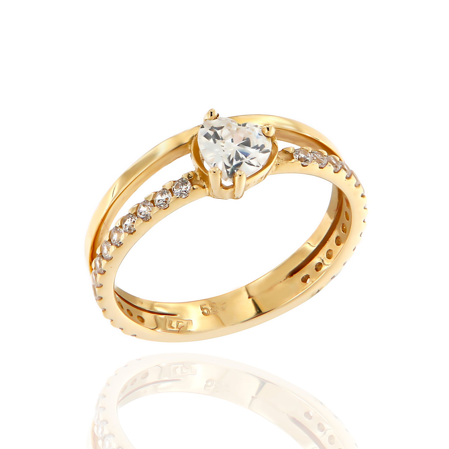 Δαχτυλίδι διπλό με καρδιά