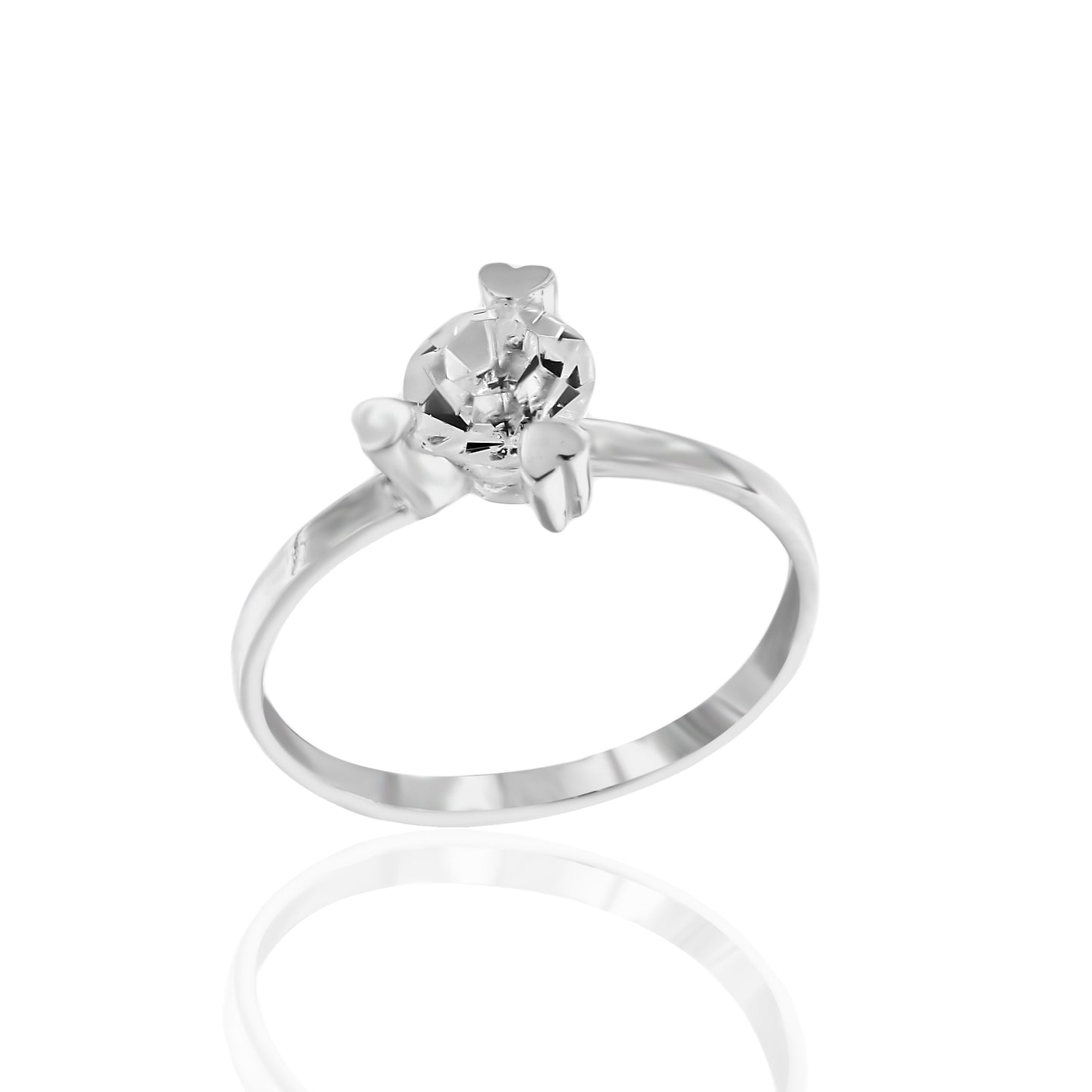 Μονόπετρο με πλαϊνές καρδιές